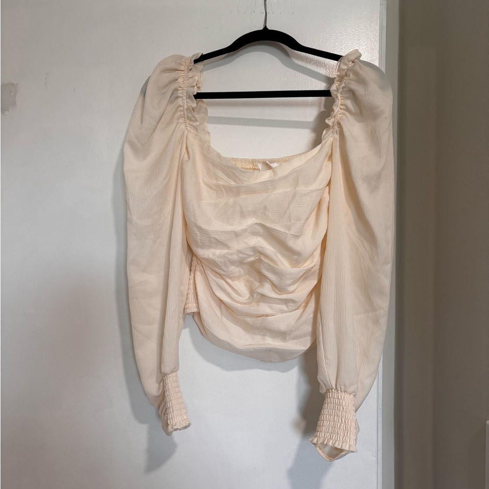 Astr Cream Ruched Blouse